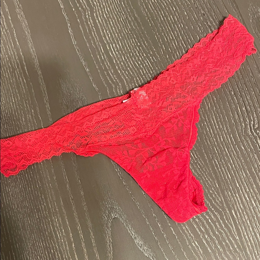 Lace Thong in Vibrant Red